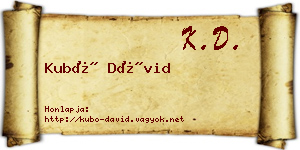 Kubó Dávid névjegykártya